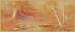 East Tennessee Fall Landscape Plus Book by Lloyd Branson, watercolor and gouache on paper, sold Jan 2026