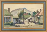 Lookout Mountain from Blue Goose Hollow, Chattanooga, TN by Julius Maximilian Delbos, 1950, watercolor, sold Jan 2026