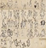 Sketchbook, 35 Works Incl. Wash & Drawings by Joseph Delaney, ink, sold Jan 2026