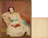 Carl Gutherz Portrait of The Artist’s Daughter Plus Study by Carl Gutherz or Guthers, oil on board, sold Jan 2026