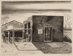 C/O The Marked Tree Jail by Carroll Cloar, 1941, lithograph, sold Jan 2026