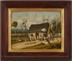 Cabin Scene by William Aiken Walker, oil on board, sold Jan 2026
