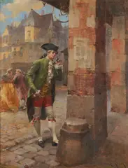 French Street Scene by Henri-Victor Lesur, oil on panel, sold Jan 2026