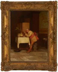 Good Companions by Giuseppe Bortignoni, oil on canvas, sold Jan 2026