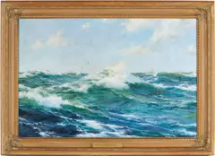 Maritime Seascape by Montague Dawson, oil on canvas, sold Jan 2026