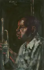 Andrew Anderson from Preservation Hall Series by Noel Rockmore, oil on masonite, sold Jul 2025