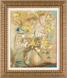 Floral Still Life, Yellow Lilies by Sterling Strauser, oil on board, sold Jul 2025