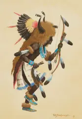 Western , Buffalo Dancer by Tom E. Scarborough, 1991, watercolor on paper, sold Jul 2025
