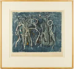 The Gathering of the Clans by Adja Yunkers, color woodcut, sold Jul 2025