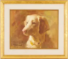 Portrait of a Dog by Joseph Bowler, oil on canvas, sold Jul 2025