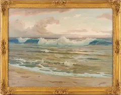 Seascape by Angel Espoy, oil on canvas, sold Jul 2025