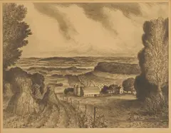Valley of the Wisconsin by John Steuart Curry, lithograph, sold Jul 2025