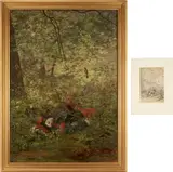 Carl Gutherz French Military Plus Preparatory by Carl Gutherz or Guthers, 1886, oil on canvas, sold Jul 2025