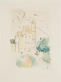 Chateau de Vascoeil by Salvador Dalí, etching, sold Jul 2025