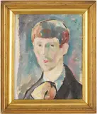Self Portrait by Charles Cagle, oil on canvas, sold Jul 2025