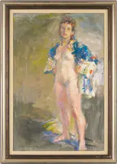 Siobhan With Oriental Jacket by Charles Whitfield Richards, oil on canvas, sold Jul 2025