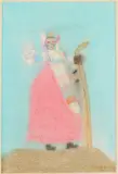 Outsider Art , Moses by Bessie Harvey, 1994, pastel, sold Jul 2025