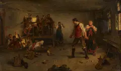 The Quarrel by Ludwig Knaus, oil on canvas, sold Jul 2025