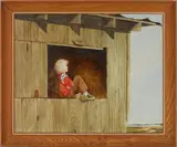 Boy in a Hayloft by Paull Anderson, oil on canvas, sold Jul 2024