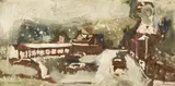 Winter Cityscape by Sterling Boyd Strauser, oil on board, sold Jul 2024