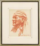 Navajo by Everett Kinstler, pencil on paper, sold Jul 2024
