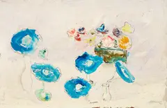 White Ground Floral Still Life by Sterling Boyd Strauser, oil on board, sold Jul 2024