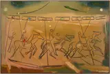 Carousel by Sterling Strauser, 1961, oil on board, sold Jul 2024