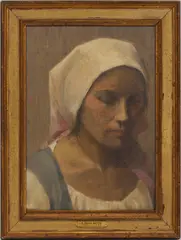 Woman Resting by Elmer Boyd Smith, oil on canvas, sold Jul 2024