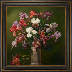 Floral Still Life by Joseph Sherly Sheppard, oil on board, sold Jul 2024