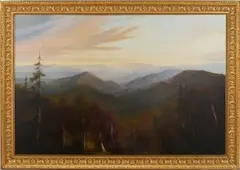 Mountain Landscape by Large Ron Williams, oil on canvas, sold Jul 2024