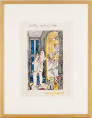 Booth, Lincoln, Ford by Larry Rivers, pencil and colored, sold Jul 2024
