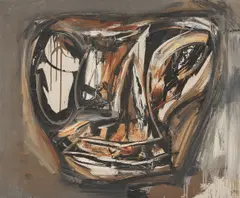 Self Portrait by Antonio Saura Atarés, 1962, oil on canvas, sold Jul 2024