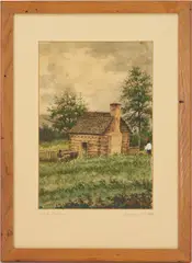 Cabin at Arden NC by William Aiken Walker, 1885, watercolor on paper, sold Jul 2024