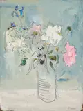 Peonies by Sterling Strauser, 1993, oil on board, sold Jul 2024