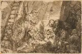 Rembrandt , The Circumcision in the Stable, Scarce Early State by Rembrandt Harmensz van Rijn, etching, sold Jul 2024