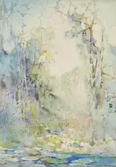 The Silent Watchers by Alice Ravenel Huger Smith, watercolor, sold Jul 2022