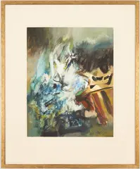 Storm Shore by Walter Hollis Stevens, watercolor on paper, sold Oct 2021