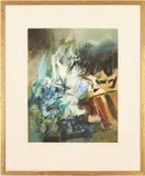 Storm Shore by Walter Hollis Stevens, watercolor on paper, sold Oct 2021