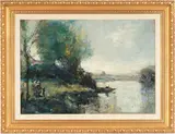 Waiting for the Boat by Carlton Jules Kusche, oil on board, sold Oct 2021