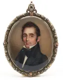 Miniature Portrait of a Gentleman, 14K case by Anna Claypoole Peale, watercolor, offered Oct 2021