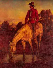 Scout Horseback by Arnold Friberg, oil on canvas, sold Jul 2018