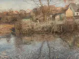 Water Scene by Large Ole Due, oil on canvas, sold Jul 2018