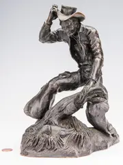 Howdy by Rusty Phelps, bronze, sold Jul 2018