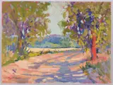 Country Scene by Earline W. Barnes, oil on board, sold Jul 2018