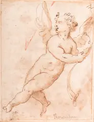 A Cherub by Bertel Thorvaldsen, ink and watercolor on paper, sold Jul 2018