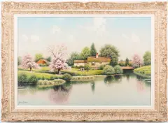 Landscape by George W. Drew, oil on canvas, sold Jan 2018