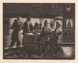 Street Singers by Ernest Pickup, woodcut, sold Jan 2018