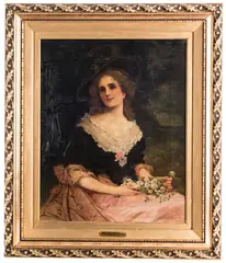 Portrait by Edward Percy Moran, oil on canvas, sold Aug 2017