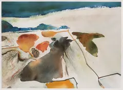 Abstract by Walter Hollis Stevens, watercolor on paper, sold Aug 2017