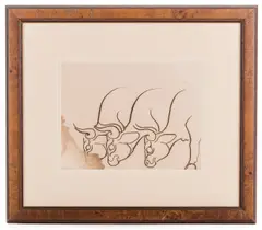 Cattle by Walter Inglis Anderson, ink, sold Aug 2017